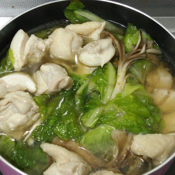 カンタン★白菜と鶏モモ肉とまいたけの和風スープ鍋